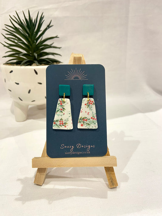 Festive pattern dangle earrings